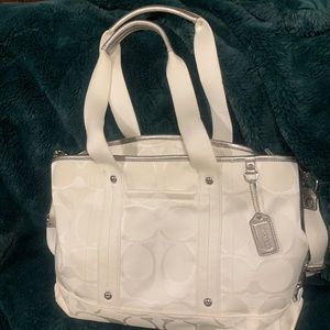 Coach canvas white bag